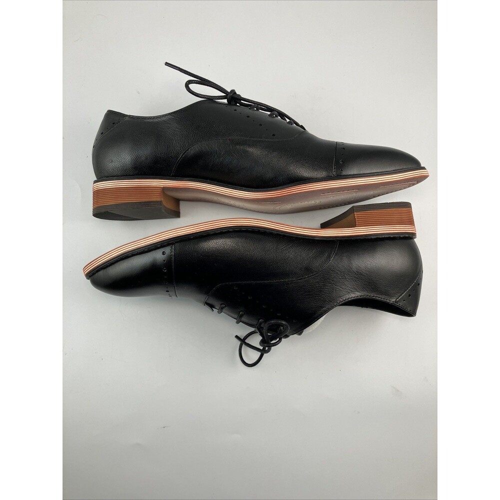 Mona Flying Womens Leather Flat Oxfords Shoes for Women Perforated Lace Size 9 - Picture 8 of 16